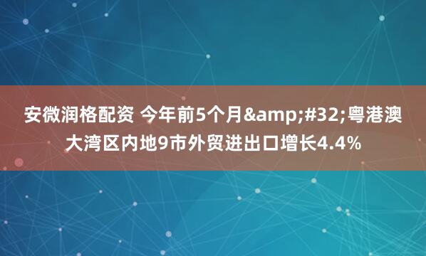 安微润格配资 今年前5个月&#32;粤港澳大湾区内地9市外贸进出口增长4.4%
