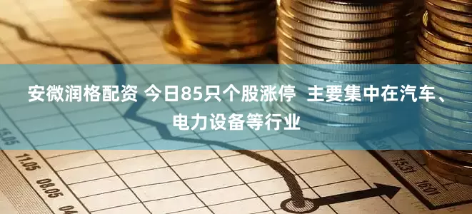 安微润格配资 今日85只个股涨停  主要集中在汽车、电力设备等行业
