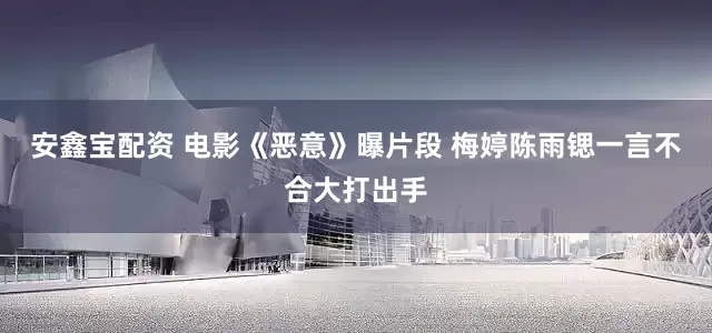 安鑫宝配资 电影《恶意》曝片段 梅婷陈雨锶一言不合大打出手